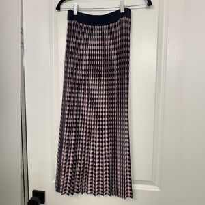 Derek lam 10 Crosby Pink and nay Checkered Pleated Skirt